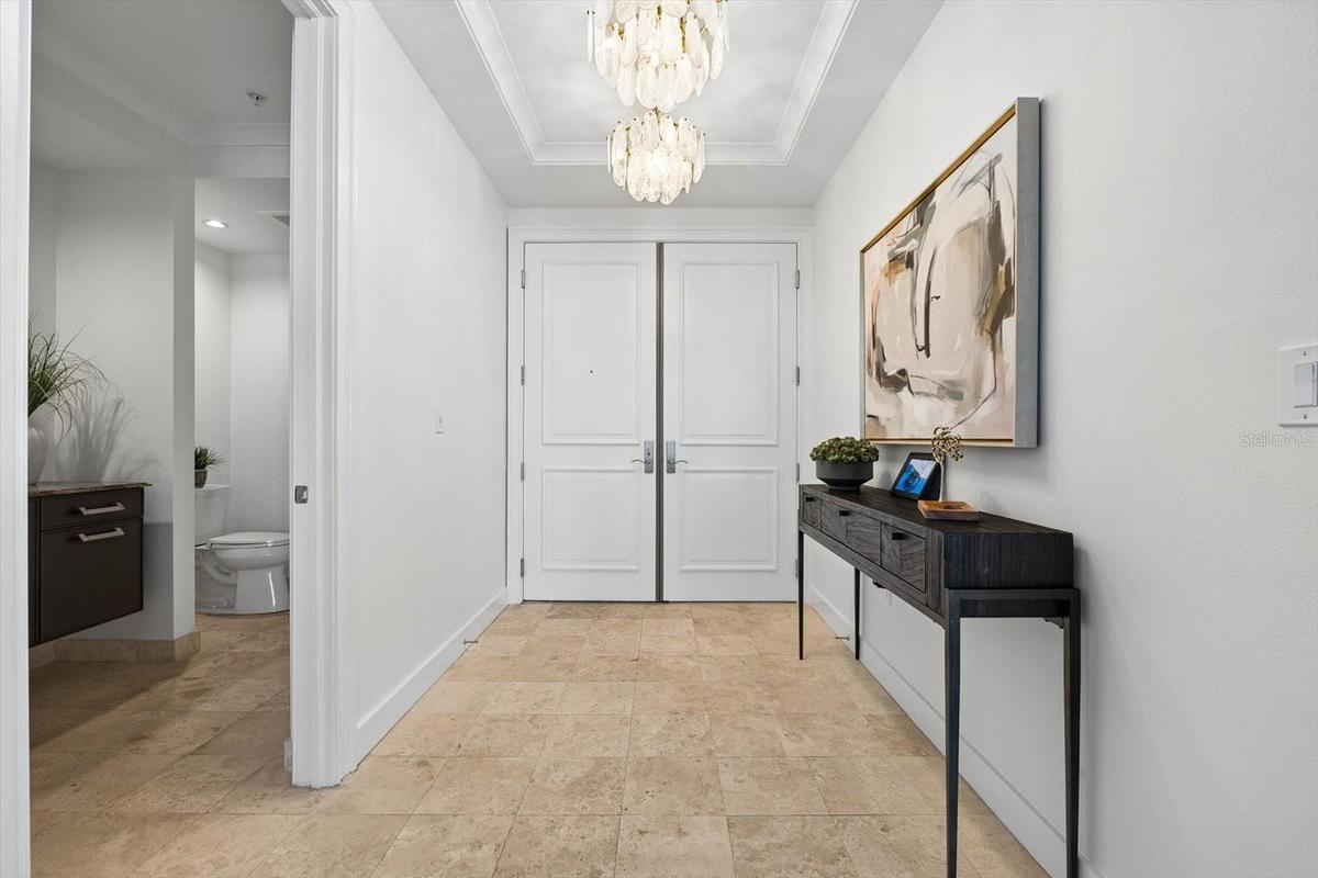 Double door front hallway entry