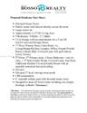 Proposed Residence Fact Sheet. Outlining technical specifications, structural dimensions, and municipal code compliance status for the property