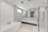 Separate soaking tub and shower