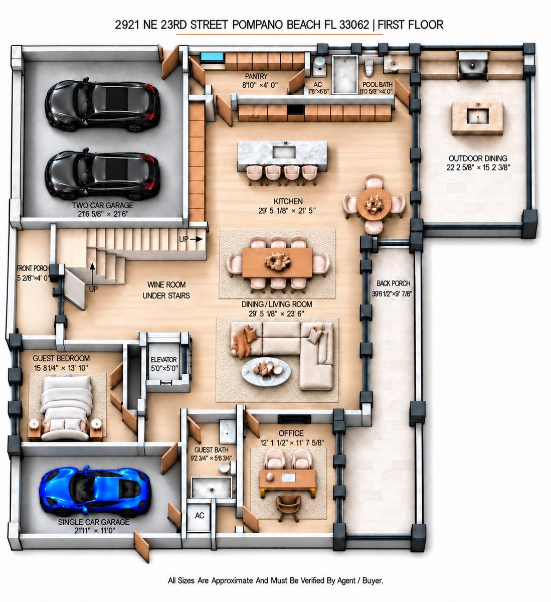 First floor - sizes approx. not guaranteed must be verified