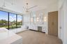 Primary Bath custom waterfalls custom shaker shape and color paint cabinets and beauty area and built out custom linen closet and 2 water closets