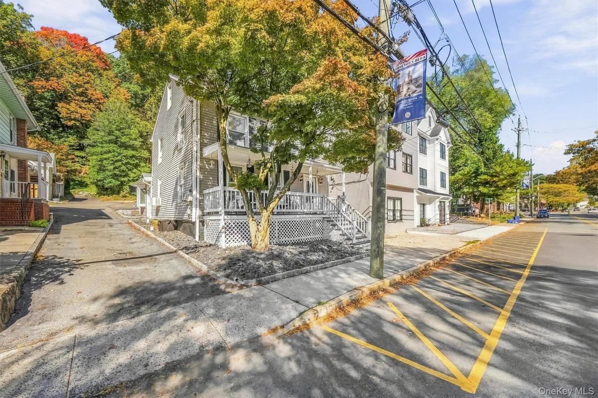 Picturesque view looking down the street in the heart of the village of Croton-on-Hudson.