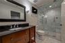 Primary Bath w/Steam Shower, Television and Custom Closet