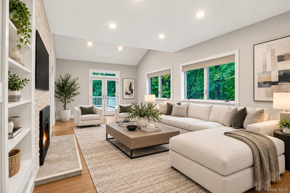 Virtually staged living room.