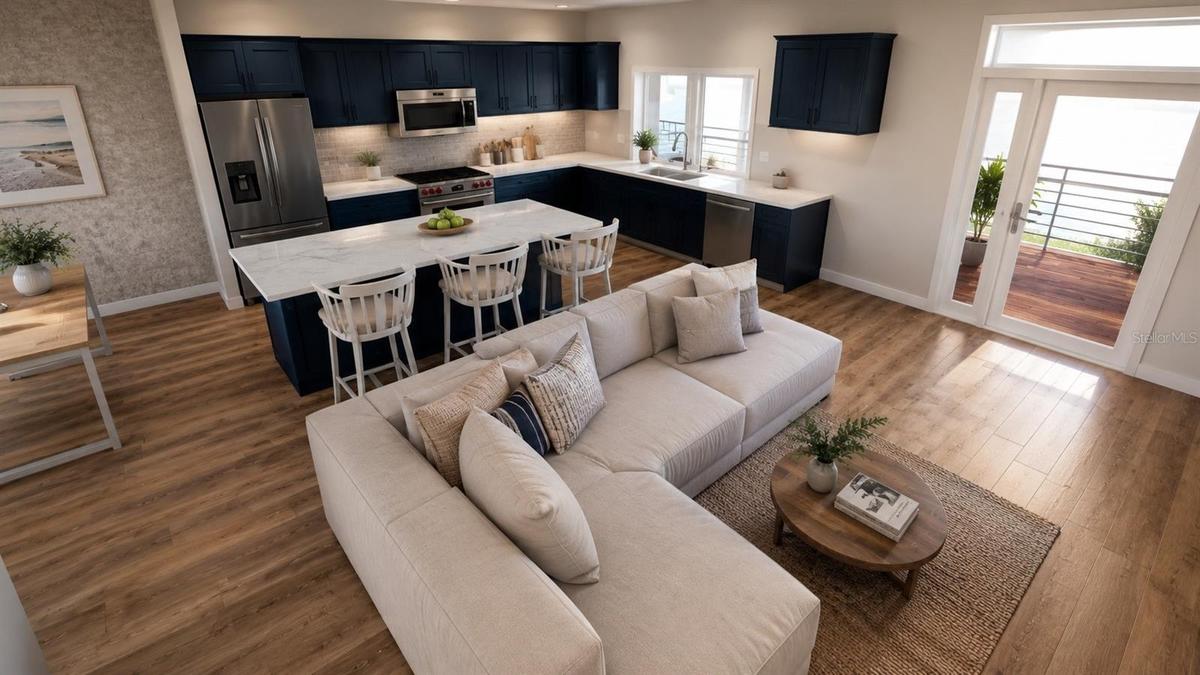 Living Room Kitchen rendering