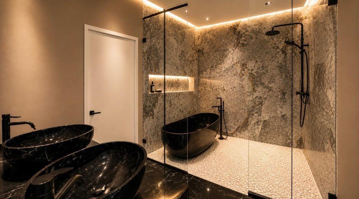 Primary Bathroom Gaudi Villas Fort Lauderdale Sunrise intracoastal.