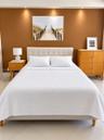 Large-format ceramic floor tiling and recessed ceiling lighting