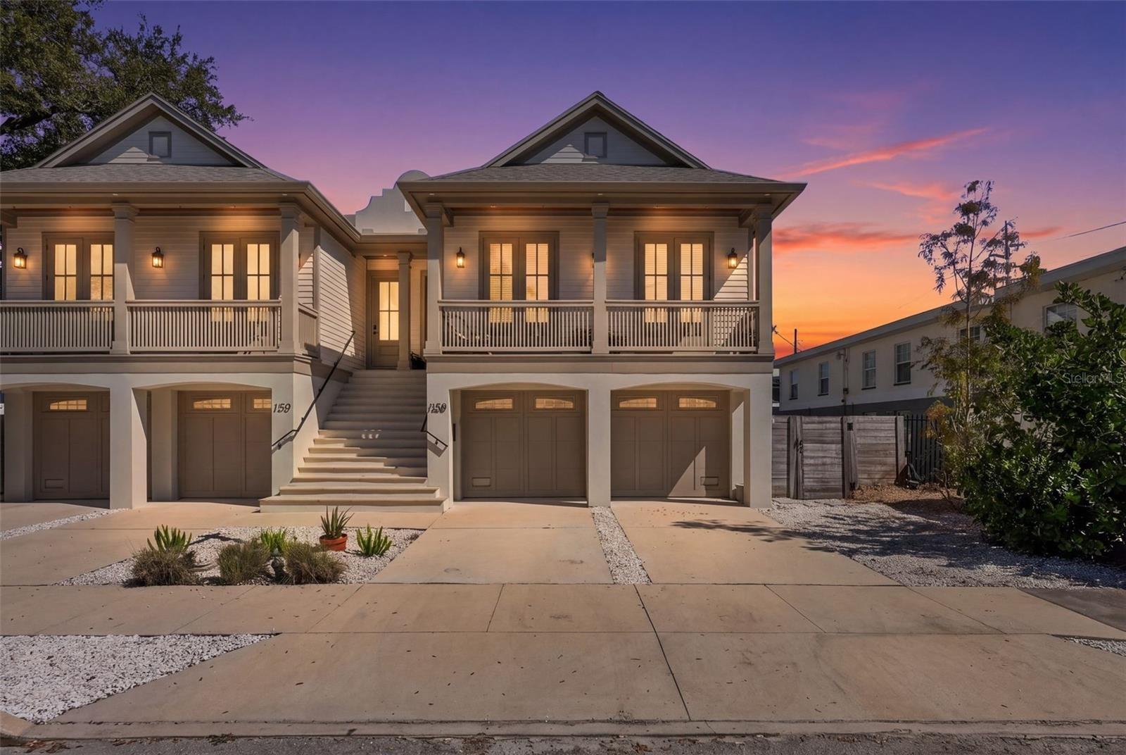 Front View of Townhome on right
