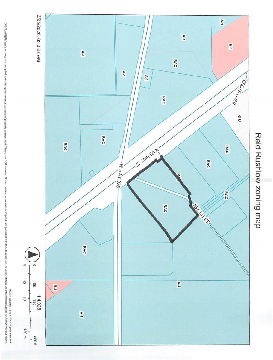 Zoning map showing RAC zoning
