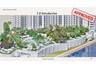 High-rise residential building featuring expansive water frontage, deep-water bay access, mature tropical landscaping, and integrated parking faciliti