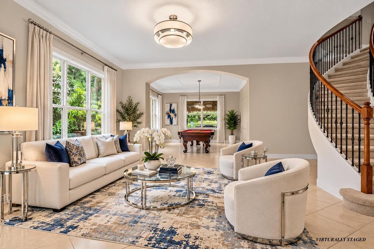 Virtually Staged Formal Living Space