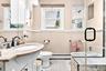 Large 1st floor Bedroom on the 1st Floor showing the beautiful shower stall and bedet.
