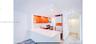 Kitchen featuring wood-finish cabinetry, white solid-surface countertops, integrated stainless steel appliances, recessed ceiling lighting, and wood-f