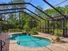 Brick paver pool deck with high screen enclosure!