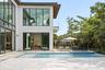 Rear elevation with covered terrace and resort style pool