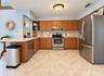 Kitchen with stainless steel appliances