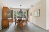 Large bright windows in the dining room