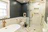soaking tub, stand up shower and double vanity