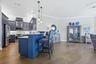 Kitchen with breakfast bar/living room