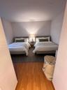 Wood-finish flooring and neutral wall paint