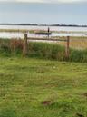 Waterfront acreage featuring natural shoreline vegetation and a post-and-wire perimeter fence