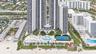 High-rise residential tower featuring a direct beachfront location, swimming pool with surrounding deck, tennis court, and professionally landscaped g