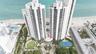 High-rise residential towers featuring beachfront access, a multi-court tennis facility, and a swimming pool