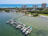 Beautiful aerial view of the Island Dunes Country Club marina, nestled along the Indian River with convenient access to the Intracoastal Waterway. A p