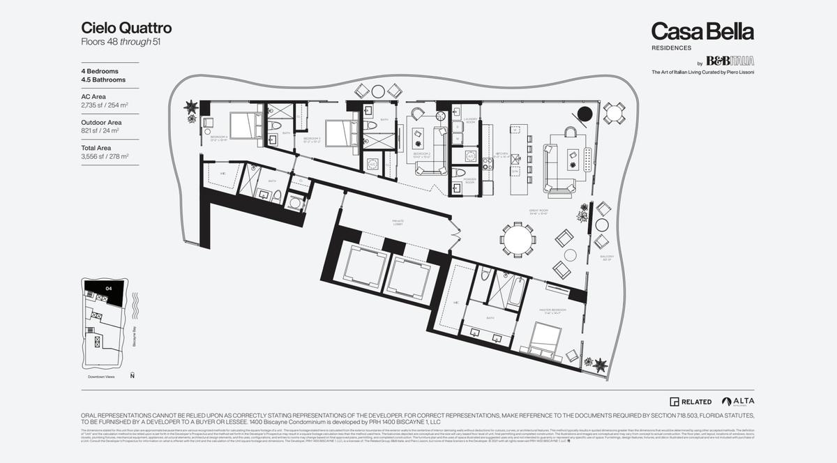 Unit 5104 North East Corner Cielo Quattro Floor Plan