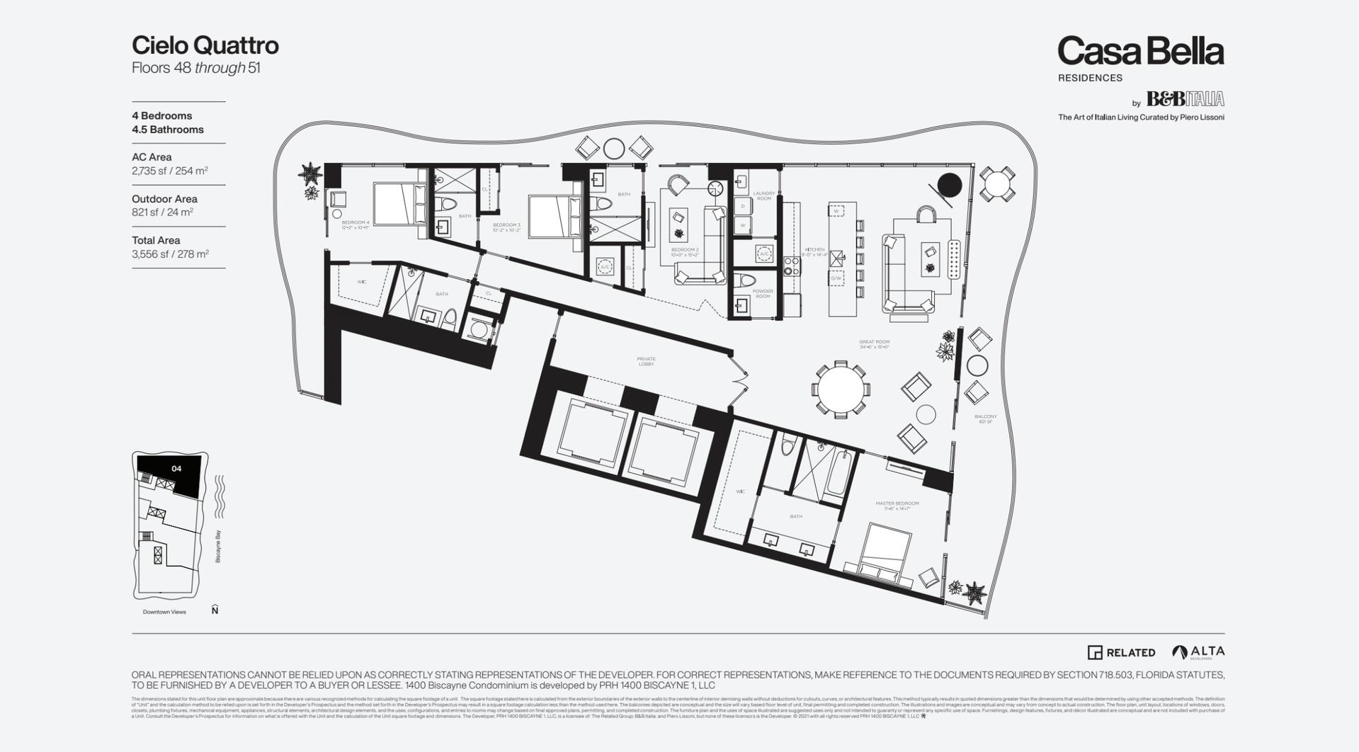 Unit 5104 North East Corner Cielo Quattro Floor Plan