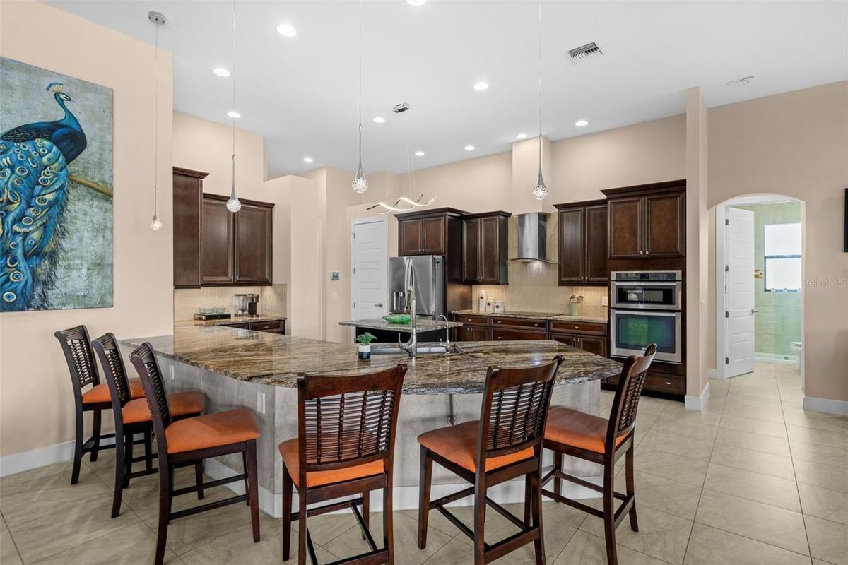 Seats for everybody at the breakfast bar