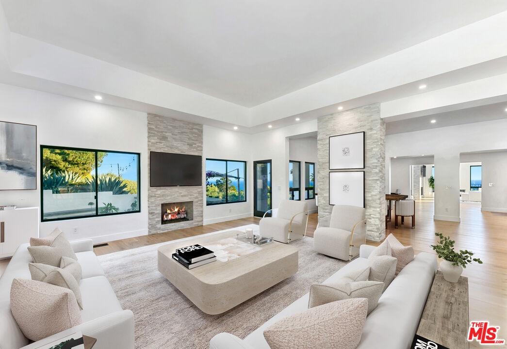 Living room virtually staged