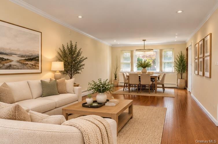 Virtually Staged Living Room & Dining Room