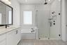 Oversized, step-in shower