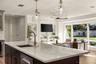 Quartz counters and custom cabinets.