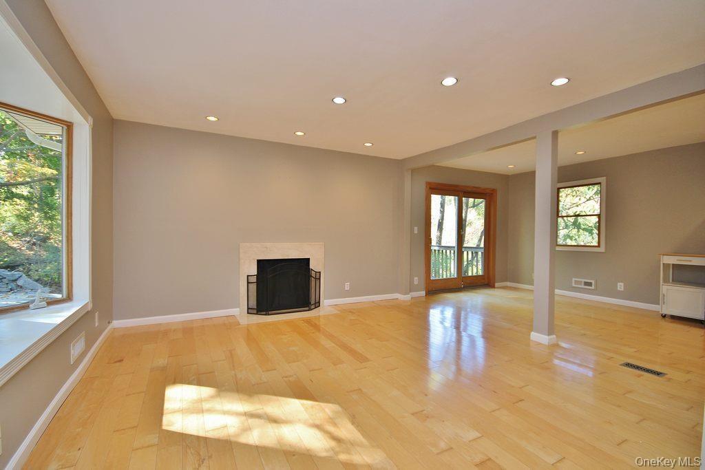 Living room open to dining room
