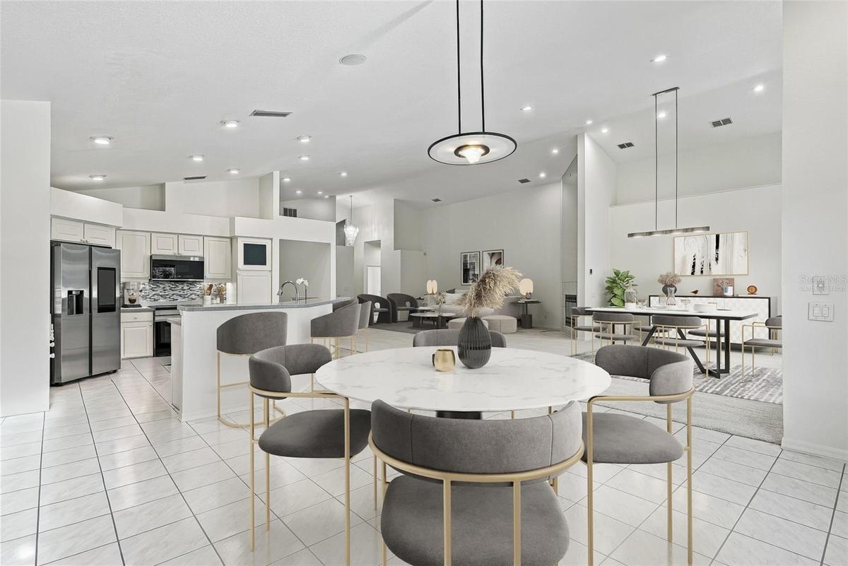 An idyllic open concept floorplan. Virtually staged.