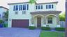 Two-story stucco exterior featuring a stone-veneer entryway, dual arched porticos, decorative iron balcony railings, and a multi-car garage with a pav