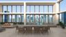 Covered terrace featuring floor-to-ceiling windows, tile flooring, and integrated built-in planters