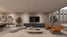 Floor-to-ceiling glass windows, wide-plank wood-finish flooring, recessed lighting, and wrap-around glass-paneled balcony