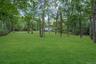 Expansive backyard featuring a sprawling lawn, mature trees
