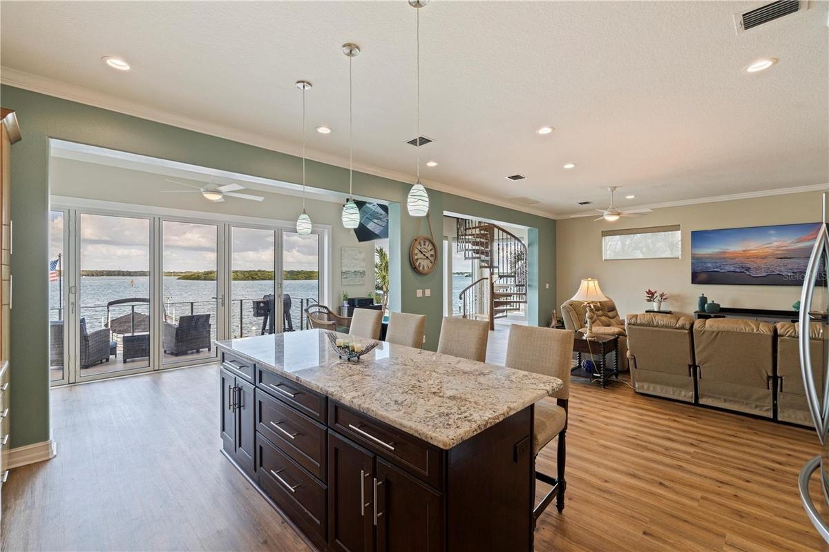 Kitchen Island with intracoastal views
