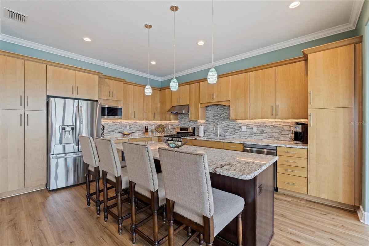 Chefs Kitchen with European Cabinets and stainless steel appliances