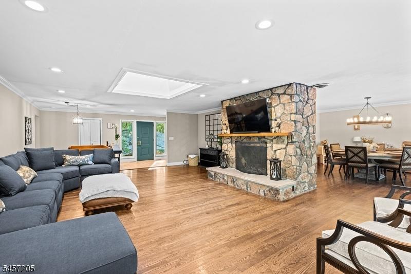living room with fireplace