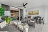 An expansive entertaining terrace with generous space for outdoor dining, lounging and enjoying the waterfront views.