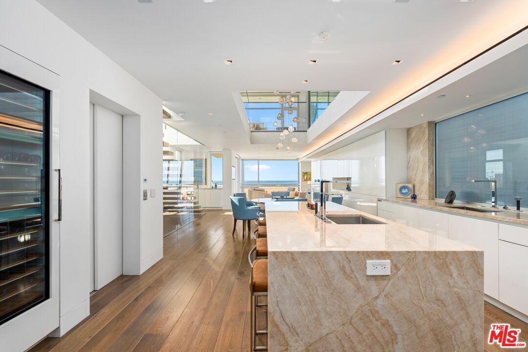 Kitchen with ocean view