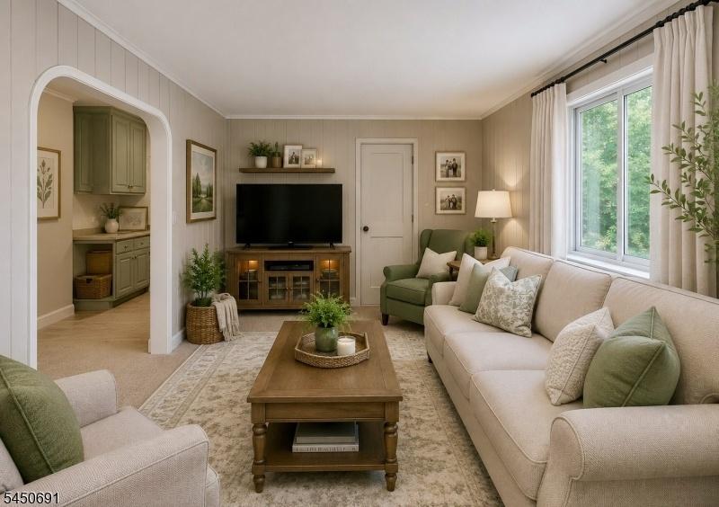 Family room staged