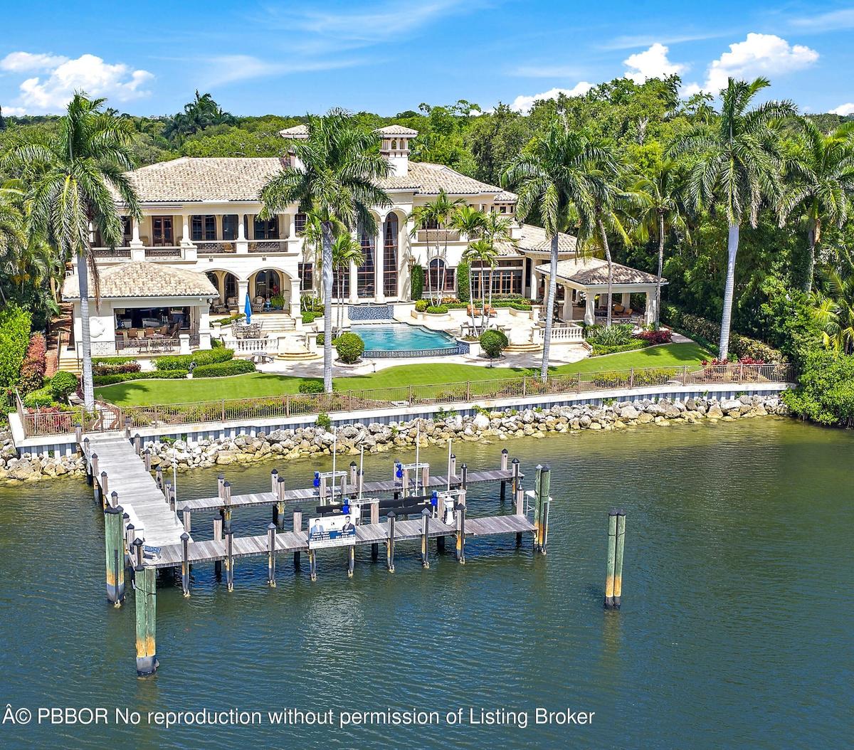 2330 Seven Oaks Lane waterfront with dock and resort style infinity pool