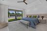 Second Primary Bedroom with waterfront and pool views