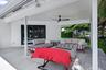 Covered outdoor living room to be enjoyed day and night